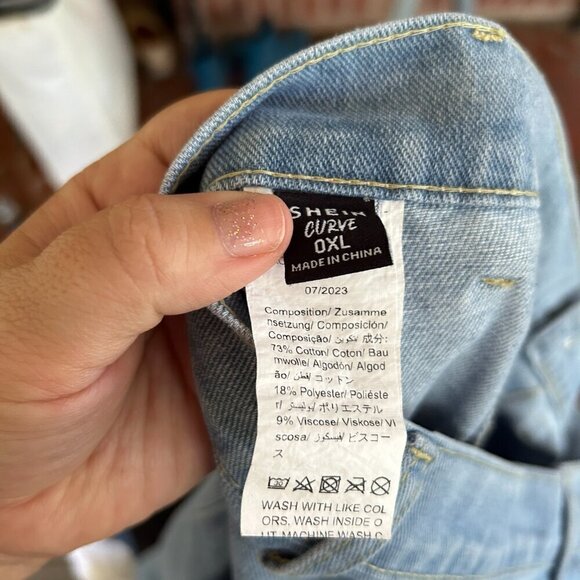 SHEIN SXY Denim Midi Skirt Womens 0XL Button Front Prairie Cottage Y2K Jean - Picture 4 of 4